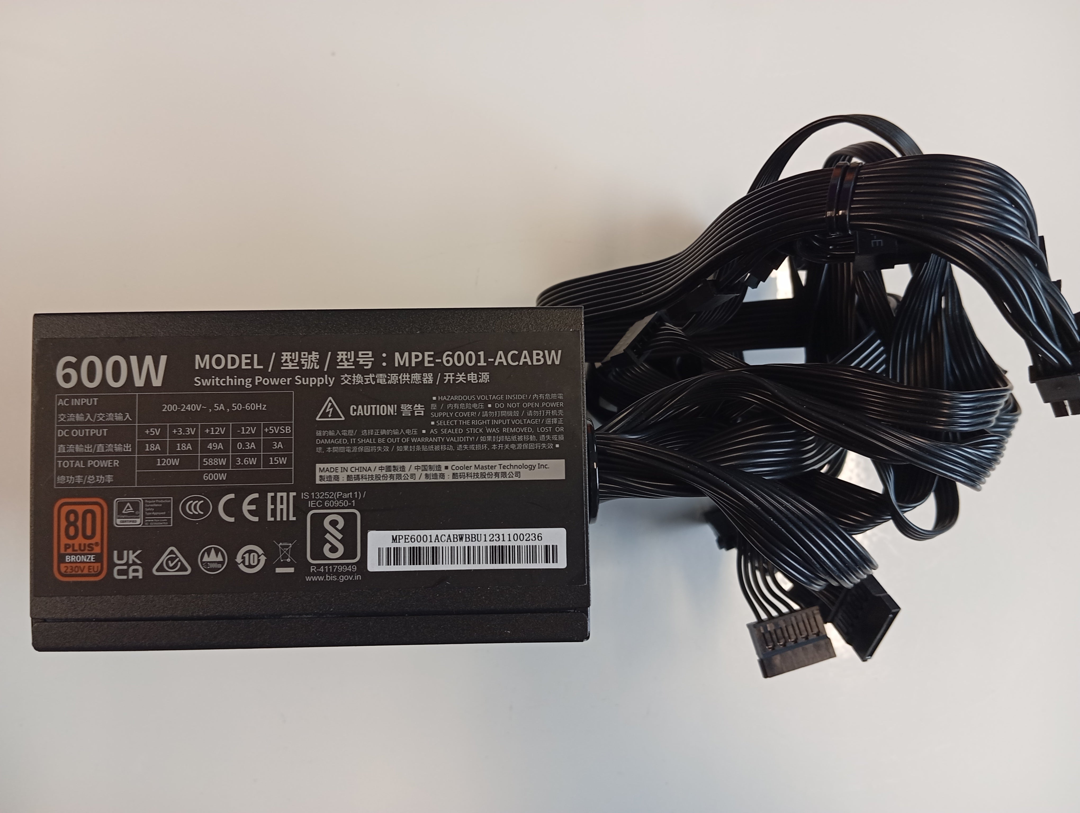 Refurbished Cooler Master MWE 600 Bronze - V2 230V