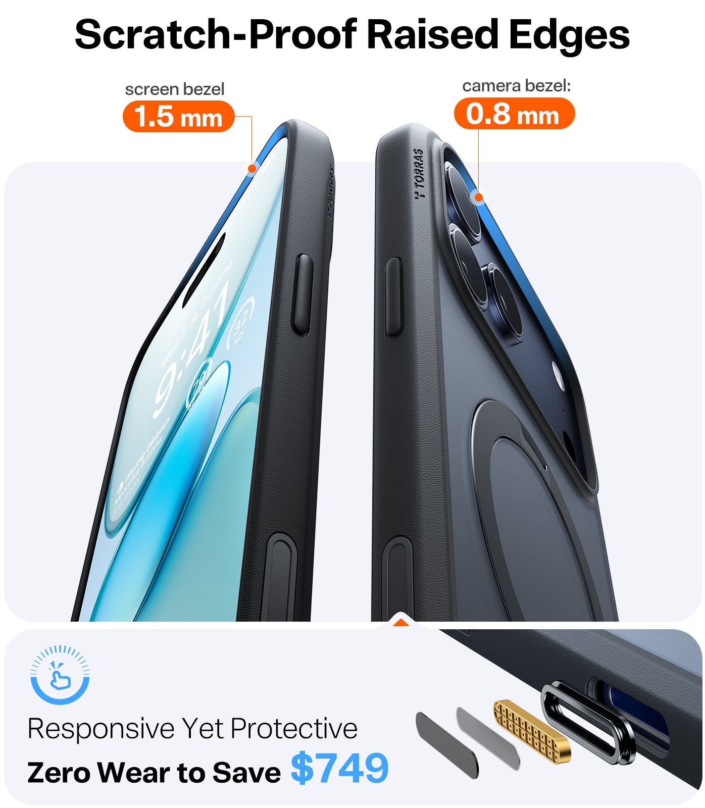 TORRAS UPro Ostand Spin Hoesje Geschikt voor Apple iPhone 17, 17 Pro en 17 Pro Max - Zwart, doorzichtig, blauw en oranje - Compatibel met MagSafe - 360° Draaibare Magnetische Standaard - Back Cover Kickstand Ring - NIEUW!