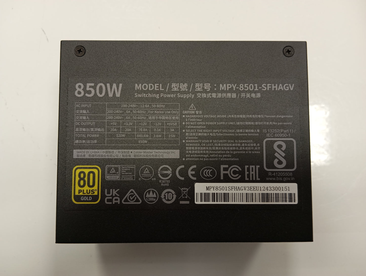 Refurbished Cooler Master V850 SFX Gold ATX 3.1