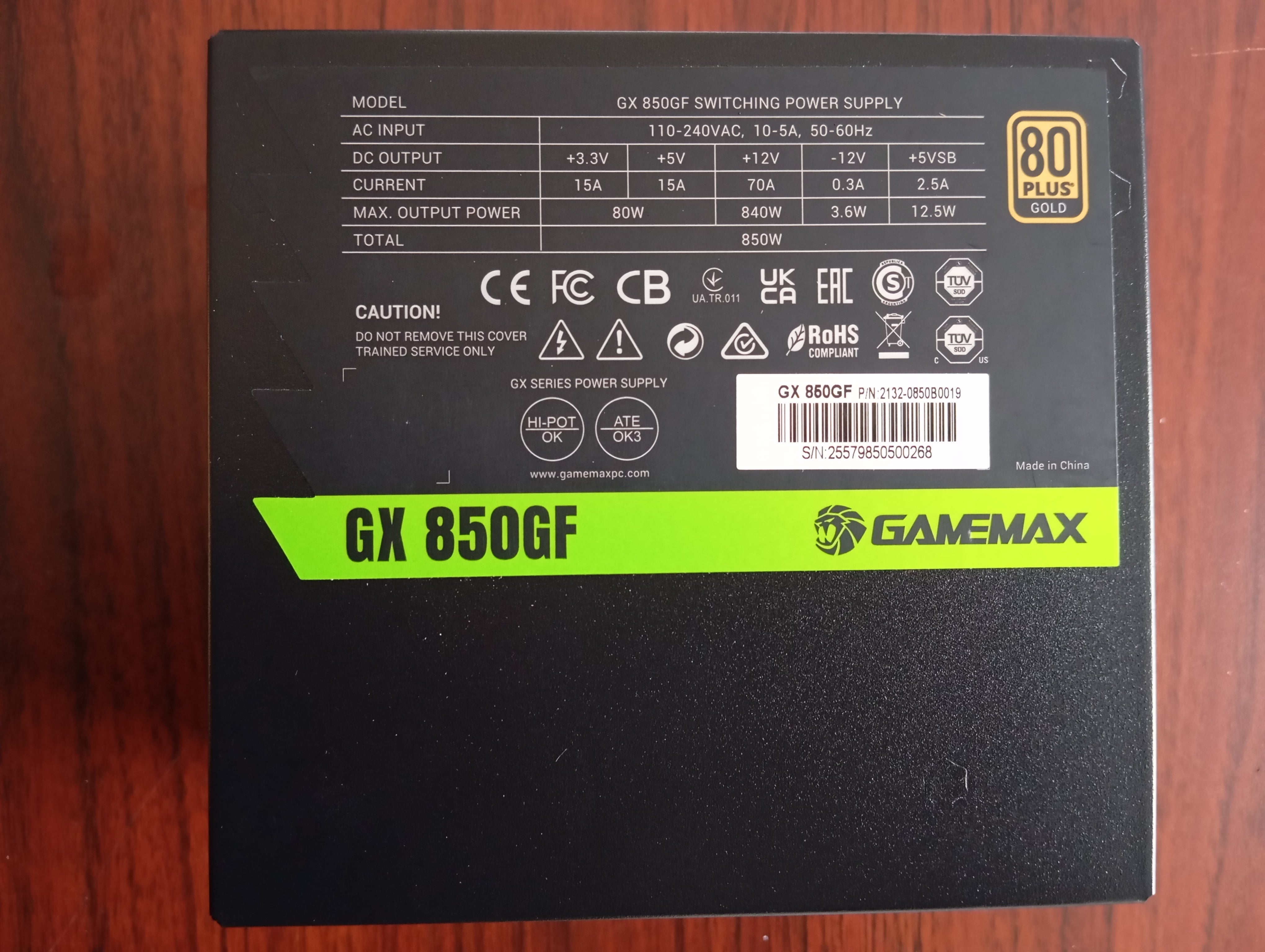 GameMax GX 850GF, retourdeal
