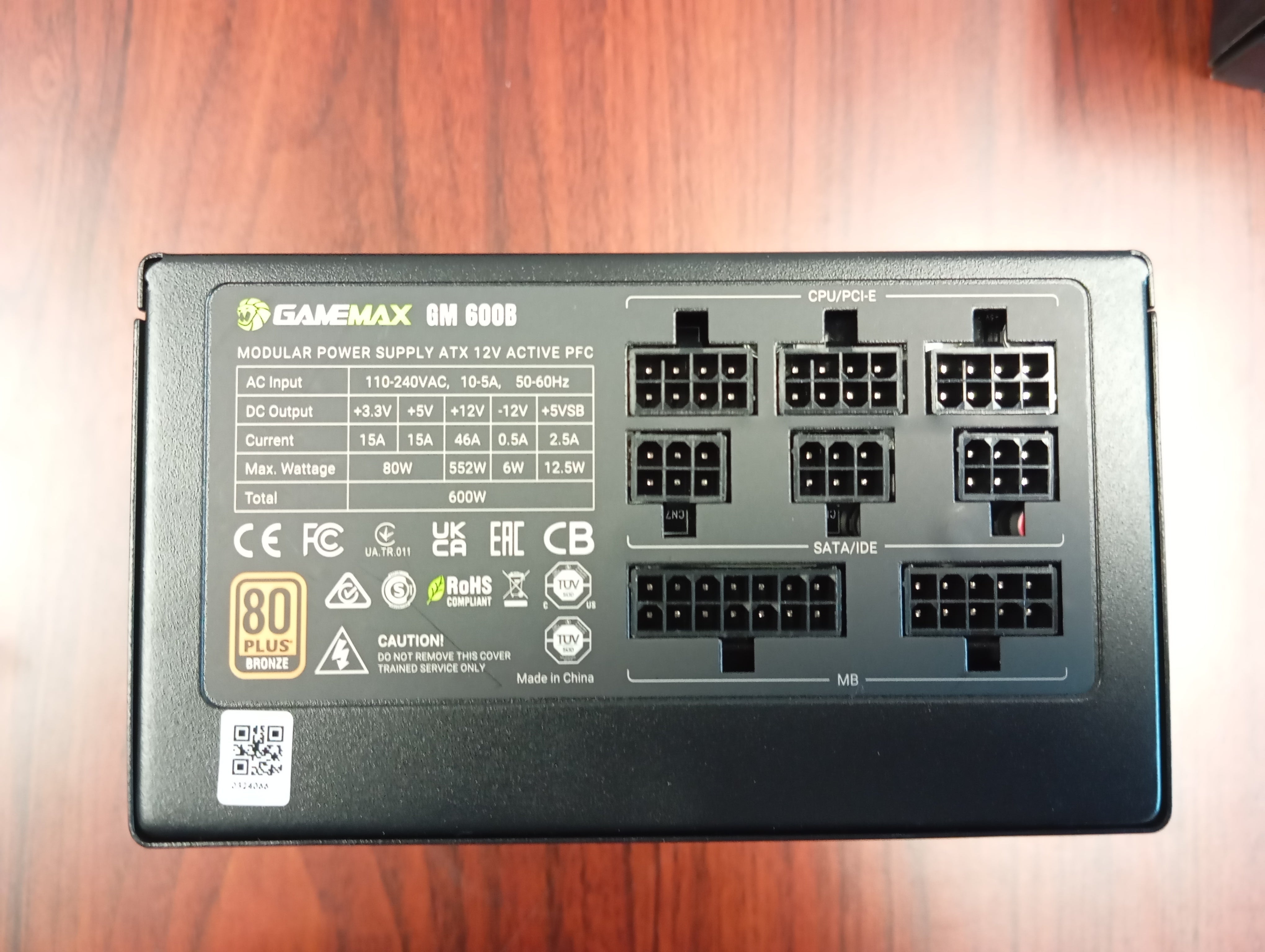 GameMax GM 600 Bronze, retourdeal