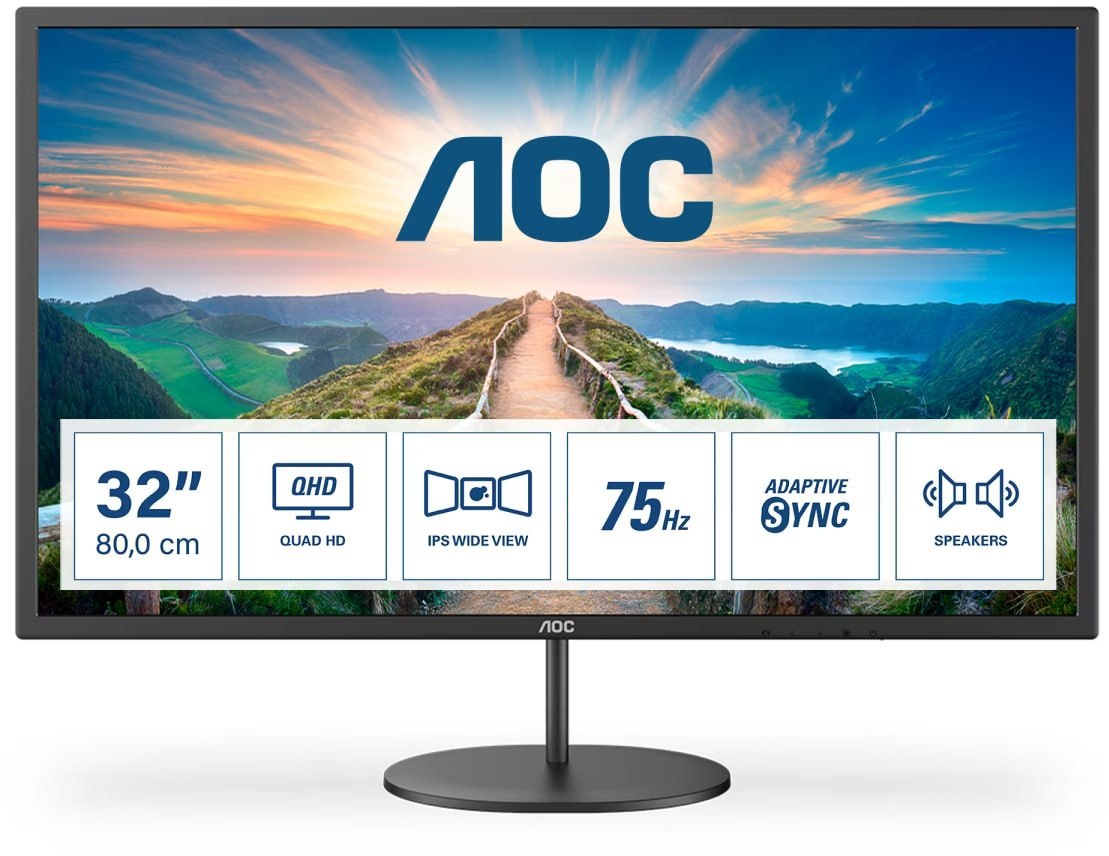 AOC Q32V4 – 31.5" QHD IPS Monitor – Refurbished