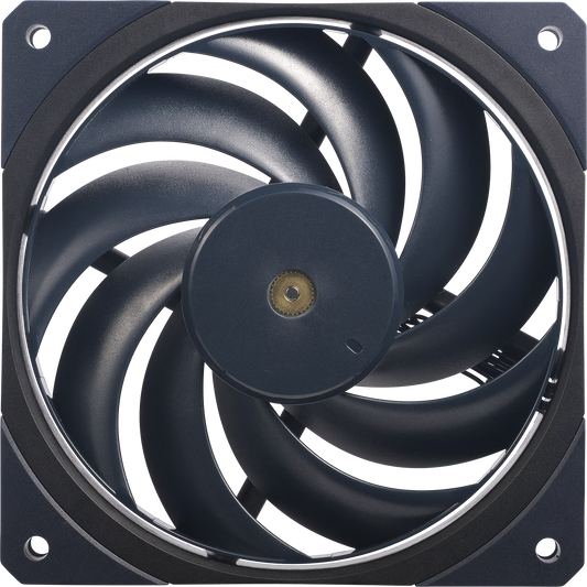 Cooler Master Mobius 120 OC 120mm fan voorkant met metalen motorhub